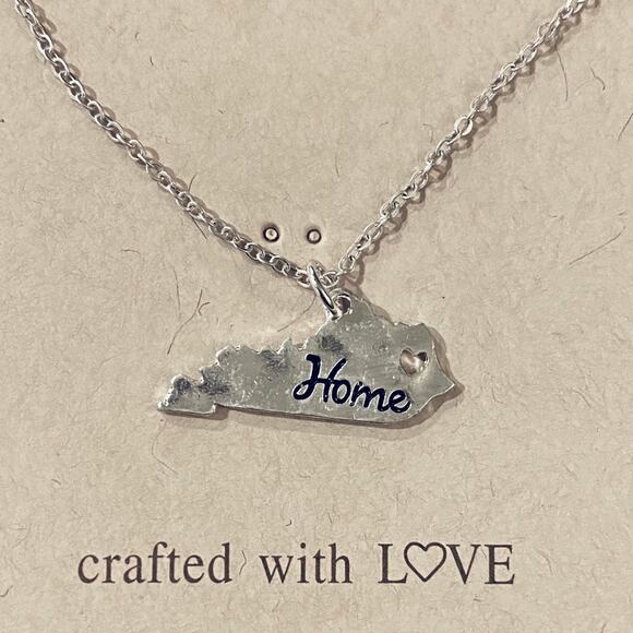 Kentucky Home Silver Heart Necklace - Picture 1 of 2
